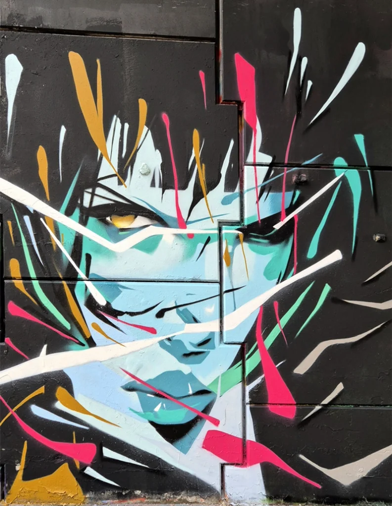 colores explosion woman graffiti
