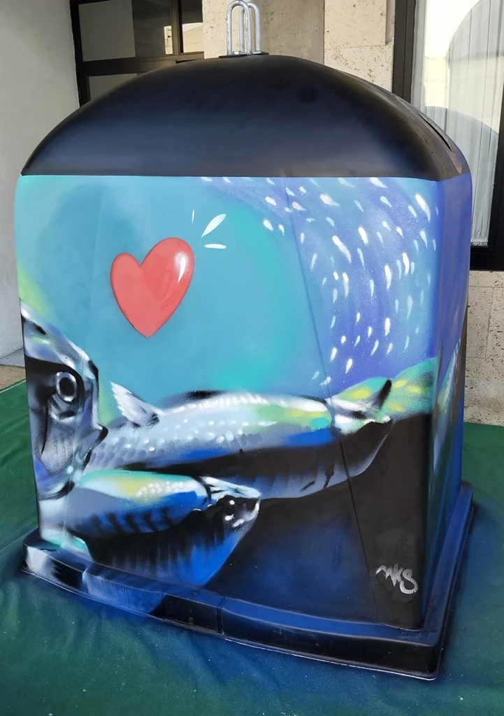 graffiti contenedor decoración exterior