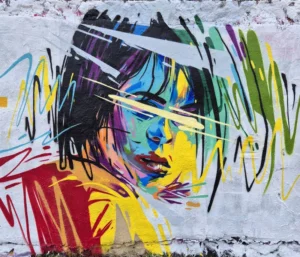 nks_abstractface3 woman explosion graffiti