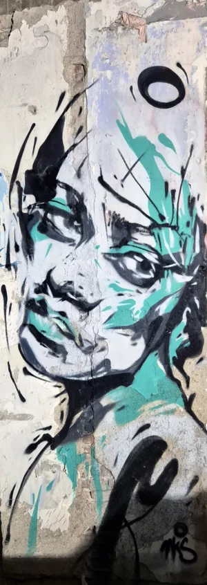 nks_abstractface6 woman rosa graffiti